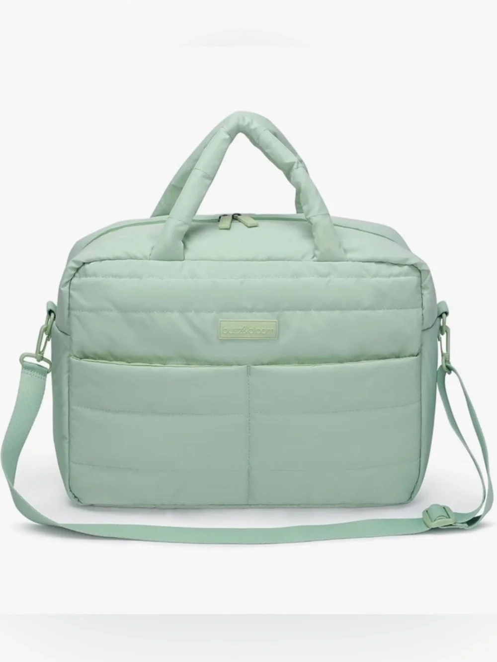 Buzz & Bloom Mint Sage Green Diaper Bag Tote